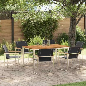 Conjunto de Comedor de Jardín 7 pcs Madera de Acacia Sólida en Mesas de jardín | Comprar online en Foru.es