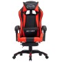 Silla gaming con reposapiés cuero sintético rojo y negro en Sillas de oficina | Comprar online en Foru.es