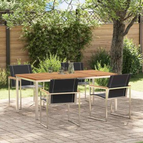 Conjunto de Comedor de Jardín 5 pcs Madera de Acacia Sólida en Mesas de jardín | Comprar online en Foru.es