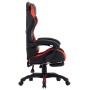 Silla gaming con reposapiés cuero sintético rojo y negro en Sillas de oficina | Comprar online en Foru.es