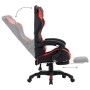 Silla gaming con reposapiés cuero sintético rojo y negro en Sillas de oficina | Comprar online en Foru.es