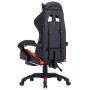 Silla gaming con reposapiés cuero sintético rojo y negro en Sillas de oficina | Comprar online en Foru.es
