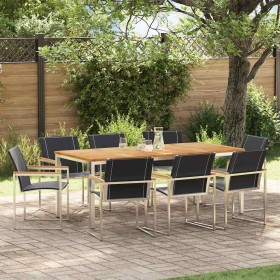 Conjunto de Comedor de Jardín 9 pcs Madera de Acacia Sólida en Mesas de jardín | Comprar online en Foru.es