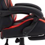 Silla gaming con reposapiés cuero sintético rojo y negro en Sillas de oficina | Comprar online en Foru.es