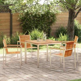 Conjunto de Comedor de Jardín 5 pcs Madera de teca maciza en Mesas de jardín | Comprar online en Foru.es