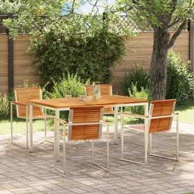 Conjunto de Comedor de Jardín 5 pcs Madera de teca maciza en Mesas de jardín | Comprar online en Foru.es