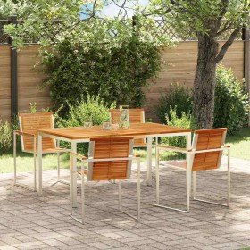 Conjunto de Comedor de Jardín 5 pcs Madera de teca maciza en Mesas de jardín | Comprar online en Foru.es