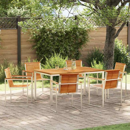 Conjunto de Comedor de Jardín 7 pcs Madera de teca maciza en Mesas de jardín | Comprar online en Foru.es