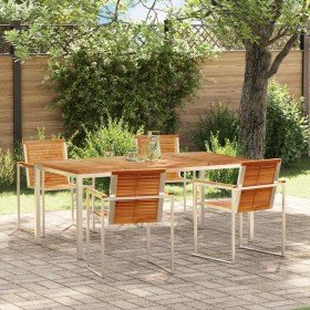 Conjunto de Comedor de Jardín 5 pcs Madera de teca maciza en Mesas de jardín | Comprar online en Foru.es