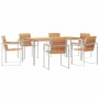 Conjunto de Comedor de Jardín 7 pcs Madera de teca maciza en Mesas de jardín | Comprar online en Foru.es