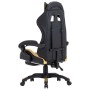 Silla gaming con reposapiés cuero sintético negro y dorado en Sillas de oficina | Comprar online en Foru.es
