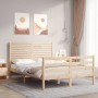 Estructura de cama con cabecero madera maciza 120x200 cm de vidaXL, Camas y somieres - Ref: Foro24-3195021, Precio: 132,92 €,...