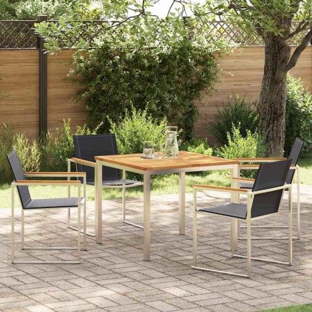 Conjunto de Comedor de Jardín 5 pcs Madera de teca maciza en Mesas de jardín | Comprar online en Foru.es