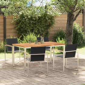 Conjunto de Comedor de Jardín 5 pcs Madera de teca maciza en Mesas de jardín | Comprar online en Foru.es