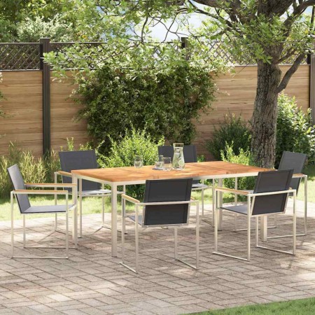 Conjunto de Comedor de Jardín 7 pcs Madera de teca maciza en Mesas de jardín | Comprar online en Foru.es