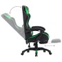 Silla gaming con reposapiés cuero sintético verde y negro en Sillas de oficina | Comprar online en Foru.es