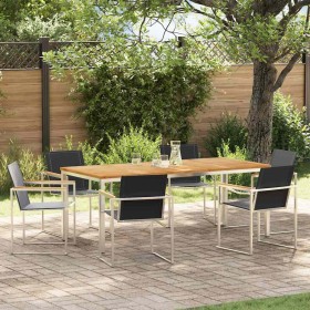 Conjunto de Comedor de Jardín 7 pcs Madera de teca maciza en Mesas de jardín | Comprar online en Foru.es