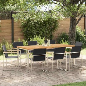 Conjunto de Comedor de Jardín 9 pcs Madera de teca maciza en Mesas de jardín | Comprar online en Foru.es