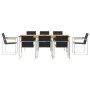 Conjunto de Comedor de Jardín 9 pcs Madera de teca maciza en Mesas de jardín | Comprar online en Foru.es