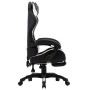 Silla gaming con reposapiés cuero sintético blanco y negro en Sillas de oficina | Comprar online en Foru.es