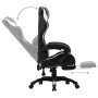 Silla gaming con reposapiés cuero sintético blanco y negro en Sillas de oficina | Comprar online en Foru.es