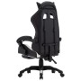 Silla gaming con reposapiés cuero sintético blanco y negro en Sillas de oficina | Comprar online en Foru.es