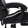Silla gaming con reposapiés cuero sintético blanco y negro en Sillas de oficina | Comprar online en Foru.es