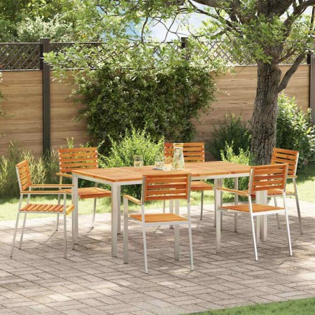 Silla de Jardín 6 pcs Aceite Natural Madera de Acacia Sólida en Sillas de jardín | Comprar online en Foru.es