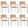 Silla de Jardín 6 pcs Aceite Natural Madera de teca maciza en Sillas de jardín | Comprar online en Foru.es