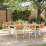 Silla de Jardín 8 pcs Marrón Madera de teca maciza en Sillas de jardín | Comprar online en Foru.es