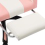 Silla gaming con reposapiés cuero sintético rosa y blanco en Sillas de oficina | Comprar online en Foru.es