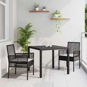 Conjunto de Comedor de Jardín 3 pcs Negro ratán sintético en Sillas de jardín | Comprar online en Foru.es