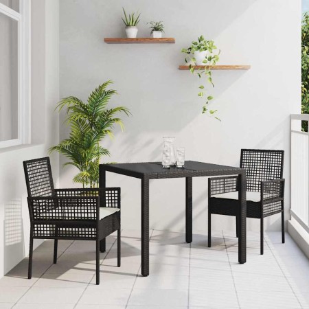 Conjunto de Comedor de Jardín 3 pcs Negro ratán sintético en Sillas de jardín | Comprar online en Foru.es
