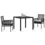 Conjunto de Comedor de Jardín 3 pcs Negro ratán sintético en Sillas de jardín | Comprar online en Foru.es