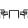 Conjunto de Comedor de Jardín 3 pcs Negro ratán sintético en Sillas de jardín | Comprar online en Foru.es