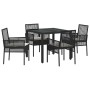 Conjunto de Comedor de Jardín 5 pcs Negro ratán sintético en Sillas de jardín | Comprar online en Foru.es