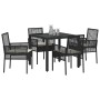 Conjunto de Comedor de Jardín 5 pcs Negro ratán sintético en Sillas de jardín | Comprar online en Foru.es
