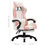 Silla gaming con reposapiés cuero sintético rosa y blanco en Sillas de oficina | Comprar online en Foru.es