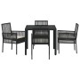 Conjunto de Comedor de Jardín 5 pcs Negro ratán sintético en Sillas de jardín | Comprar online en Foru.es