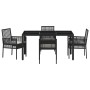 Conjunto de Comedor de Jardín 5 pcs Negro ratán sintético en Sillas de jardín | Comprar online en Foru.es