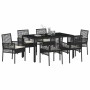 Conjunto de Comedor de Jardín 7 pcs Negro ratán sintético en Sillas de jardín | Comprar online en Foru.es