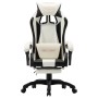 Silla gaming con reposapiés cuero sintético negro y blanco en Sillas de oficina | Comprar online en Foru.es