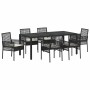 Conjunto de Comedor de Jardín 7 pcs Negro ratán sintético en Sillas de jardín | Comprar online en Foru.es