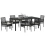 Conjunto de Comedor de Jardín 7 pcs Negro ratán sintético en Sillas de jardín | Comprar online en Foru.es