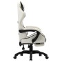 Silla gaming con reposapiés cuero sintético negro y blanco en Sillas de oficina | Comprar online en Foru.es