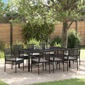 Conjunto de Comedor de Jardín 9 pcs Negro ratán sintético en Sillas de jardín | Comprar online en Foru.es
