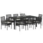 Conjunto de Comedor de Jardín 9 pcs Negro ratán sintético en Sillas de jardín | Comprar online en Foru.es