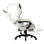Silla gaming con reposapiés cuero sintético negro y blanco en Sillas de oficina | Comprar online en Foru.es