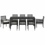 Conjunto de Comedor de Jardín 9 pcs Negro ratán sintético en Sillas de jardín | Comprar online en Foru.es