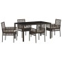 Conjunto de Comedor de Jardín 5 pcs Marrón ratán sintético en Sillas de jardín | Comprar online en Foru.es